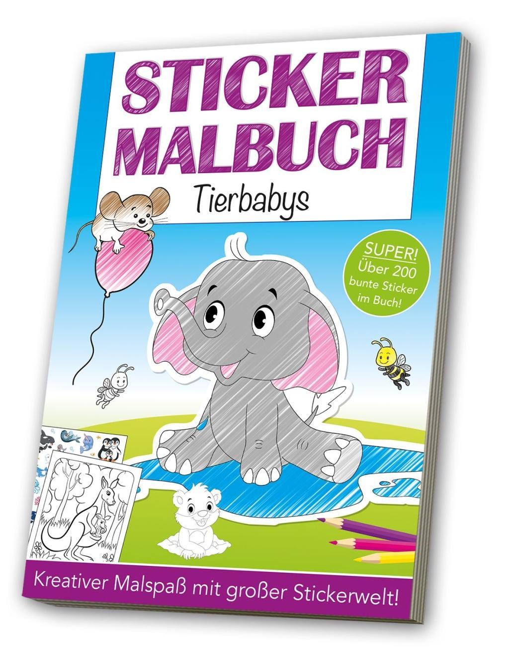 Cover: 4019393982790 | Stickermalbuch: Tierbabys | Broschüre | 64 S. | Deutsch | 2017