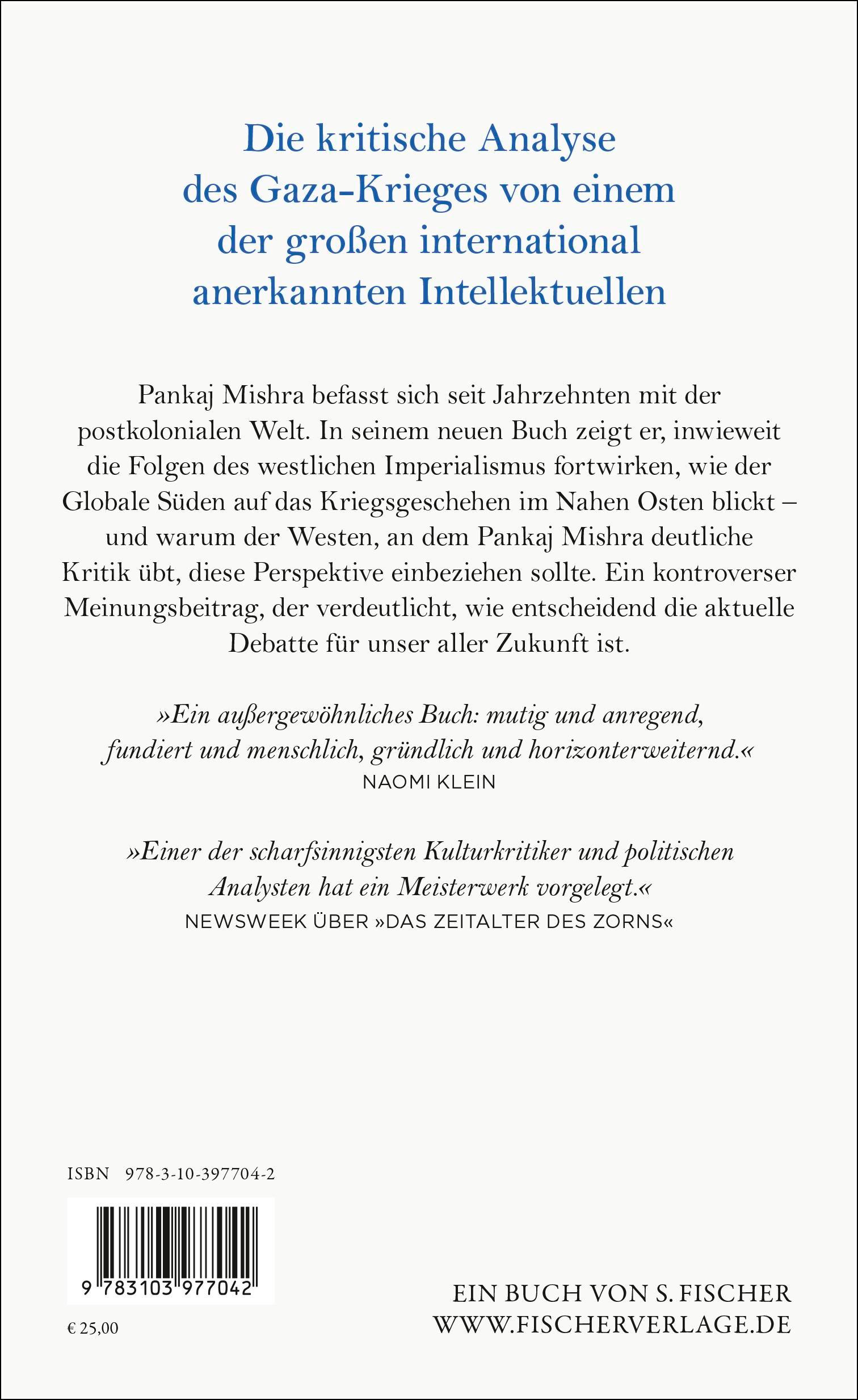 Rückseite: 9783103977042 | Die Welt nach Gaza | Pankaj Mishra | Buch | 304 S. | Deutsch | 2025