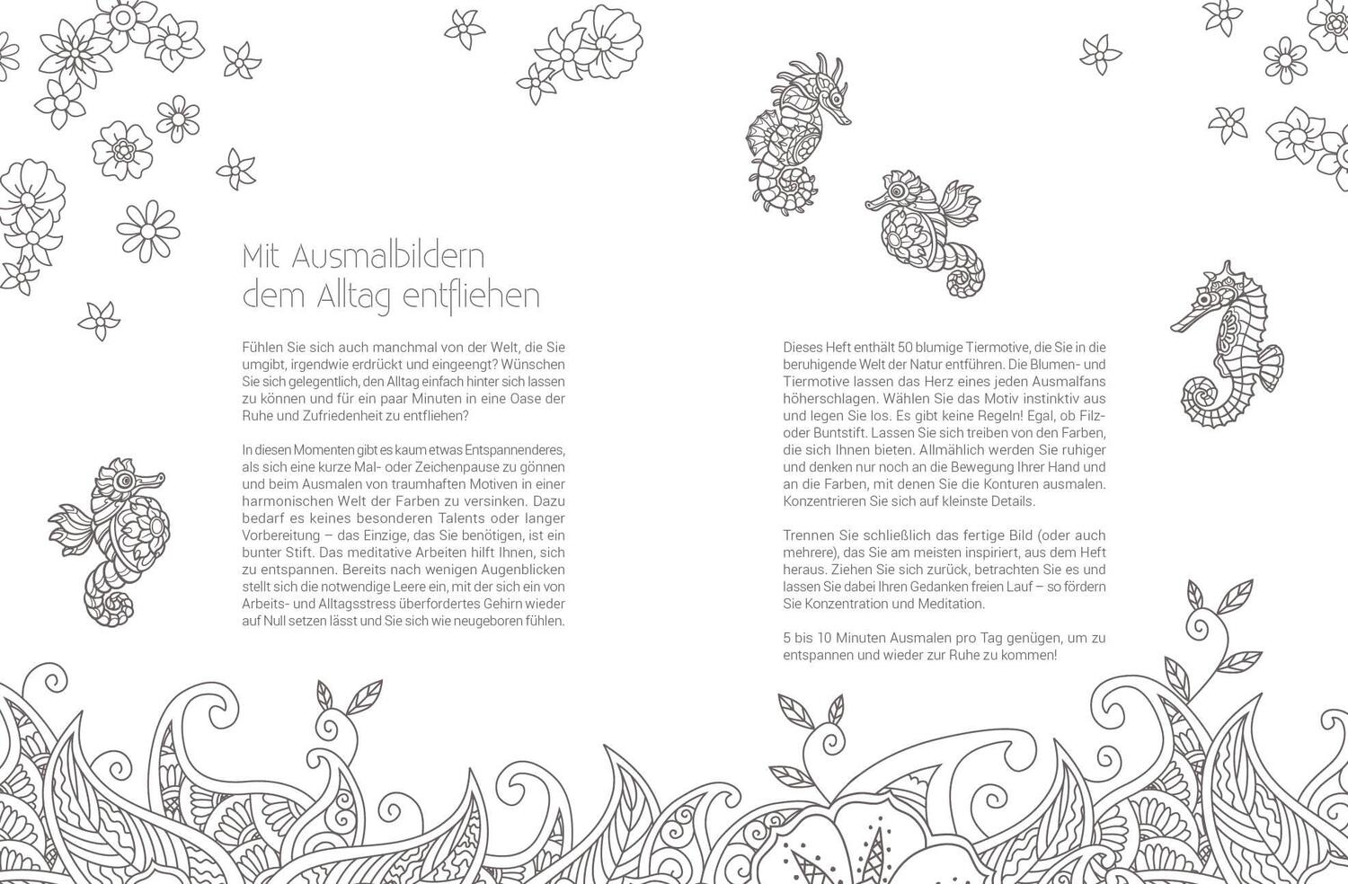 Bild: 9783745918601 | Inspiration Florale Tiere - 50 blumige Motive zum Ausmalen und Träumen