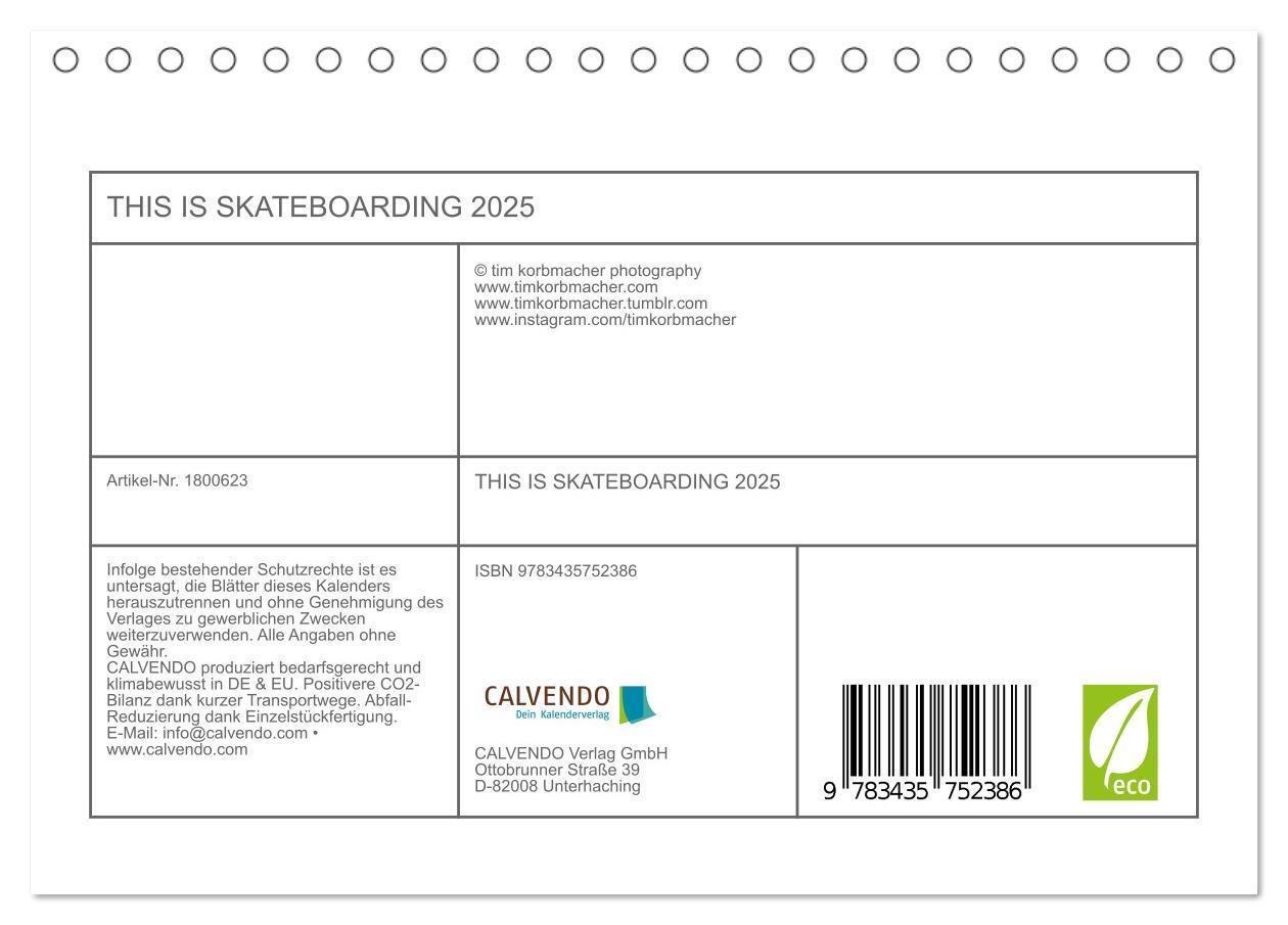 Bild: 9783435752386 | THIS IS SKATEBOARDING 2025 (Tischkalender 2025 DIN A5 quer),...