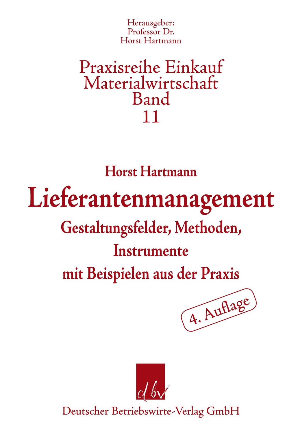Cover: 9783886402533 | Lieferantenmanagement | Horst Hartmann | Taschenbuch