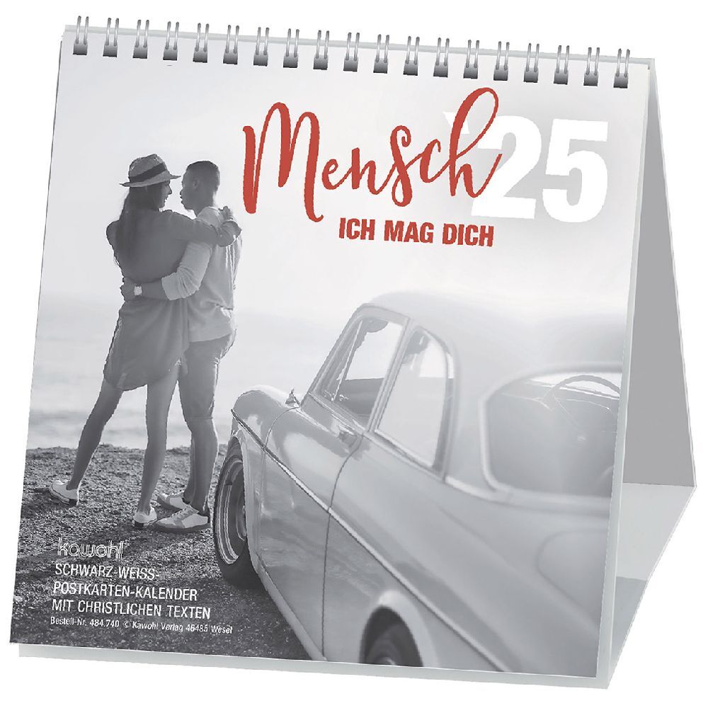 Cover: 9783754874059 | Mensch, ich mag dich 2025 | Schwarz-Weiss-Postkarten-Kalender | 13 S.