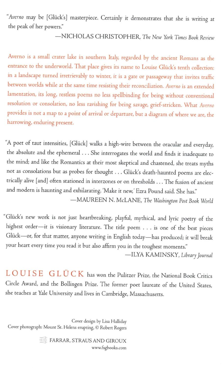 Rückseite: 9780374530747 | Averno | Poems | Louise Gluck | Taschenbuch | Paperback | XII | 2007