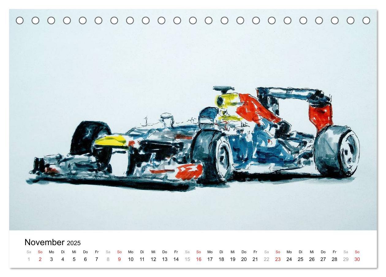 Bild: 9783435707089 | Illustrationen Formel 1 Rennwagen (Tischkalender 2025 DIN A5 quer),...