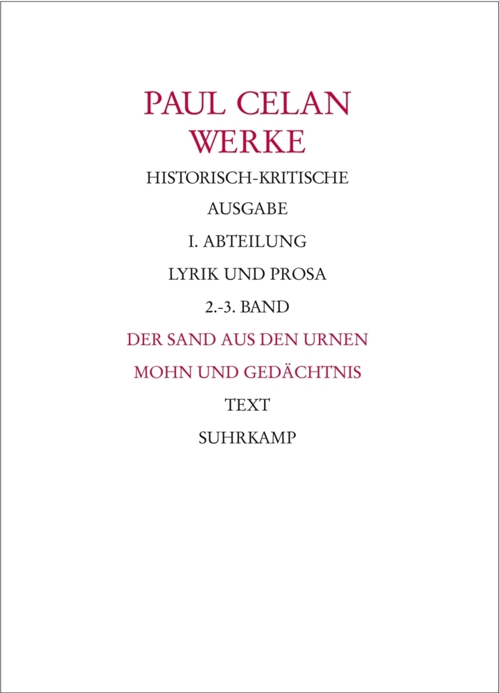 Cover: 9783518414415 | Werke. Historisch-kritische Ausgabe. I. Abteilung: Lyrik und Prosa,...