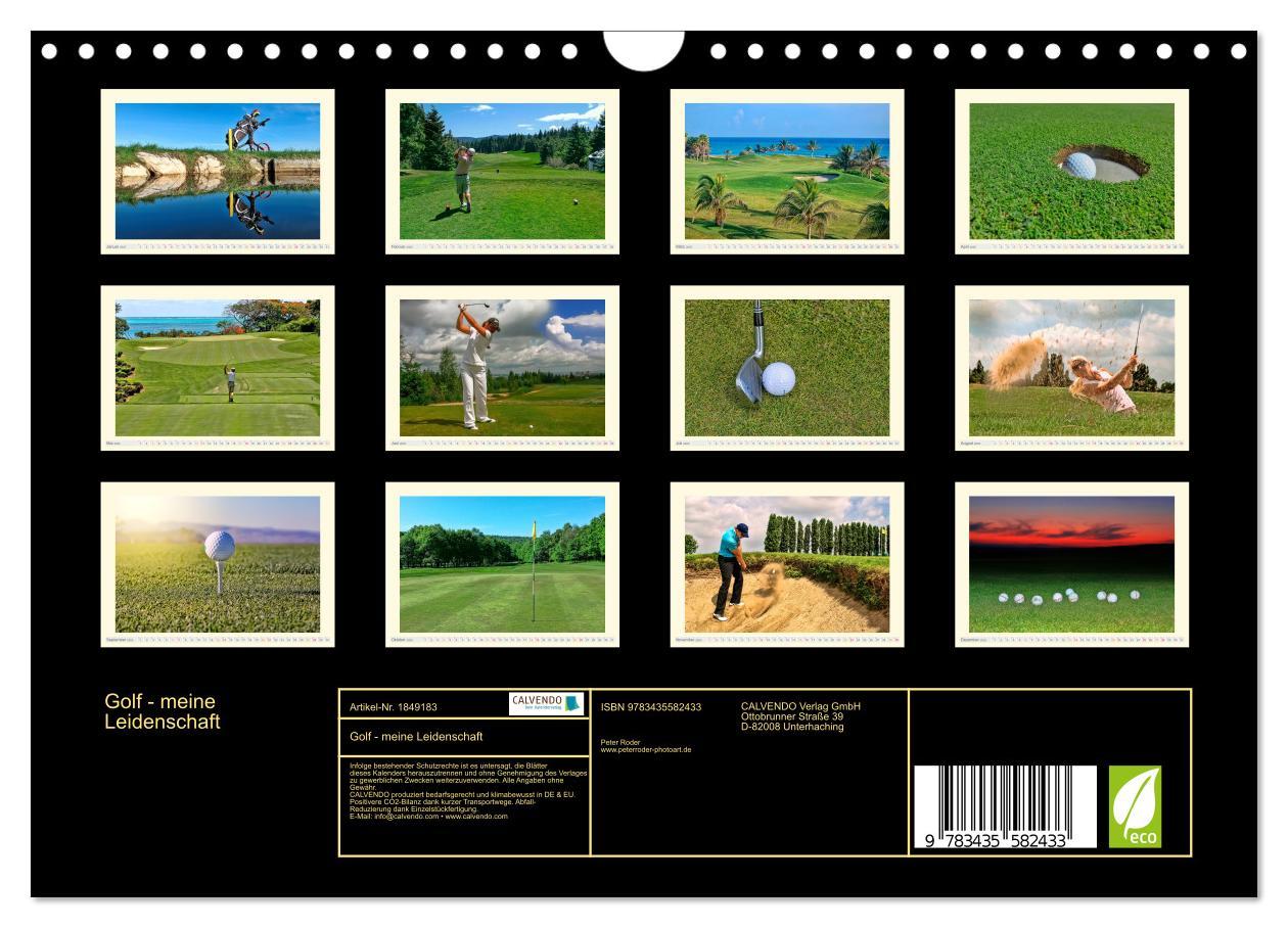 Bild: 9783435582433 | Golf - meine Leidenschaft (Wandkalender 2025 DIN A4 quer), CALVENDO...