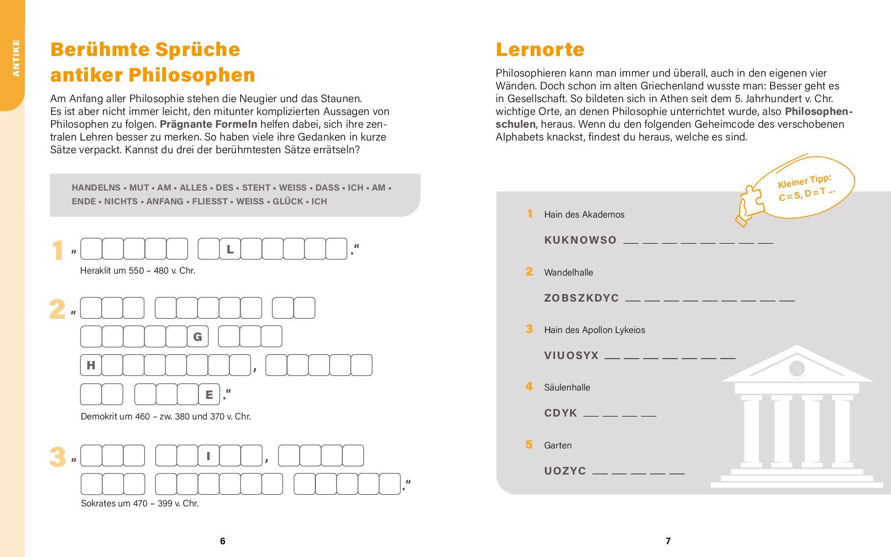 Bild: 9783961284597 | Die großen Philosophen I Wissen in Rätseln | Taschenbuch | Deutsch