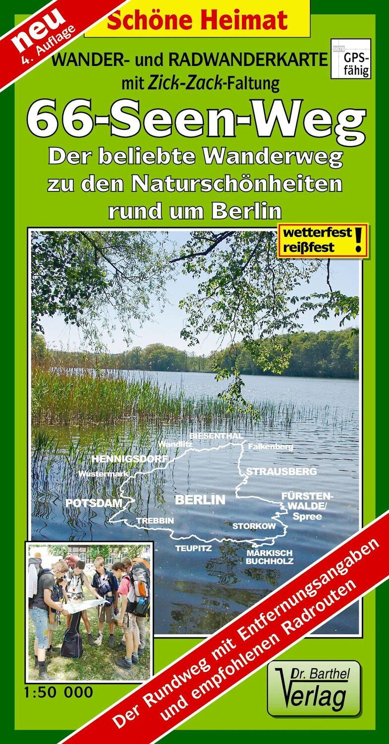 Cover: 9783895911552 | 66-Seen-Weg um Berlin 1 : 50 000 | (Land-)Karte | Schöne Heimat | 2009