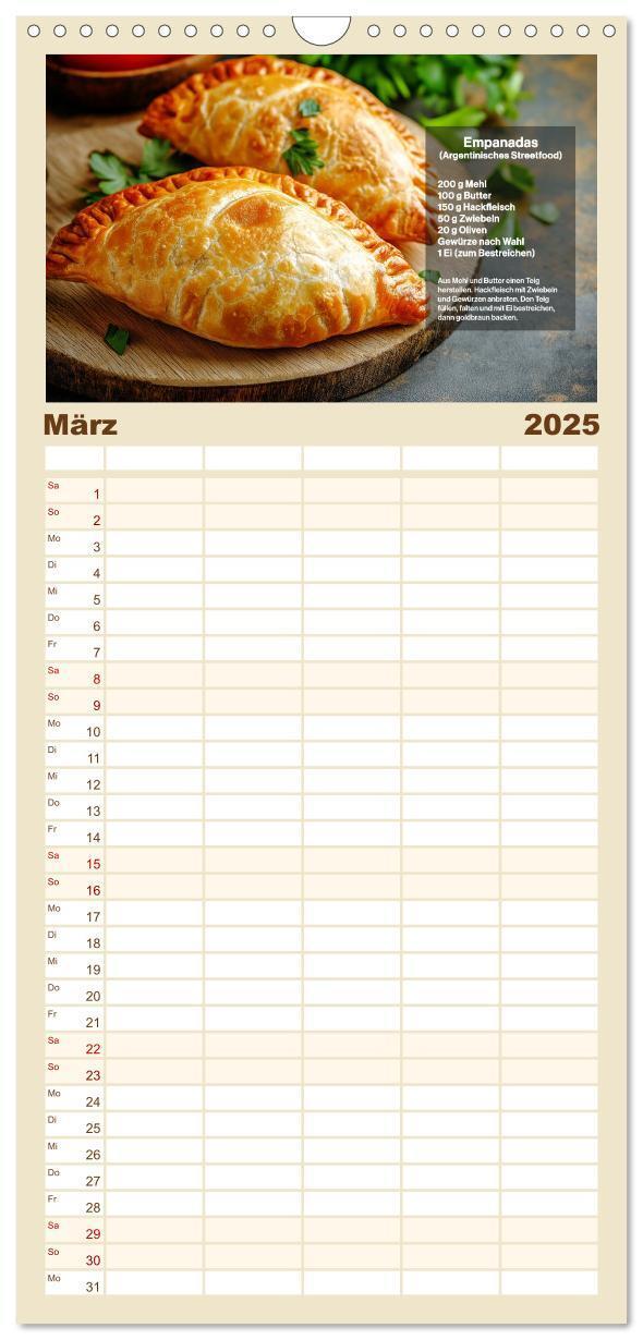 Bild: 9783457221778 | Familienplaner 2025 - Streetfood Kalender - Einfache Rezepte aus...