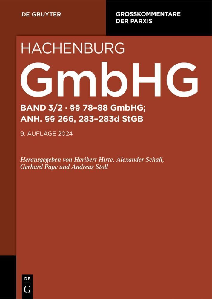 Cover: 9783111326337 | §§ 78-88; Anh. §§ 266, 283-283d StGB | Max Hachenburg | Buch | XX