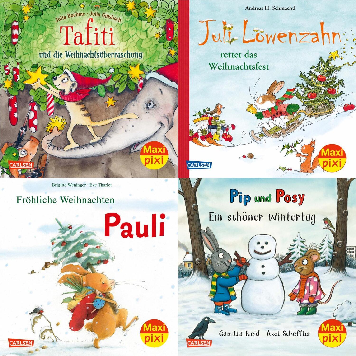 Cover: 9783551030597 | Maxi-Pixi-4er-Set 94: Weihnachten mit Bilderbuchhelden (4x1 Exemplar)