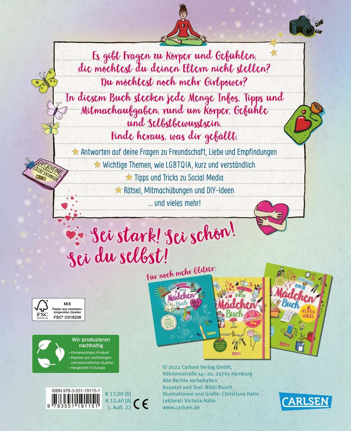 Rückseite: 9783551191151 | #buch4you: Dein Mädchenbuch: Girlpower | Nikki Busch | Taschenbuch