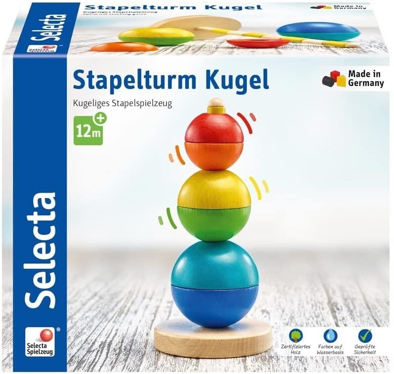 Cover: 4060848620026 | Selecta 62002 - Stapelturm Kugel, Holz, 16 cm | 62002 | Deutsch | 2020