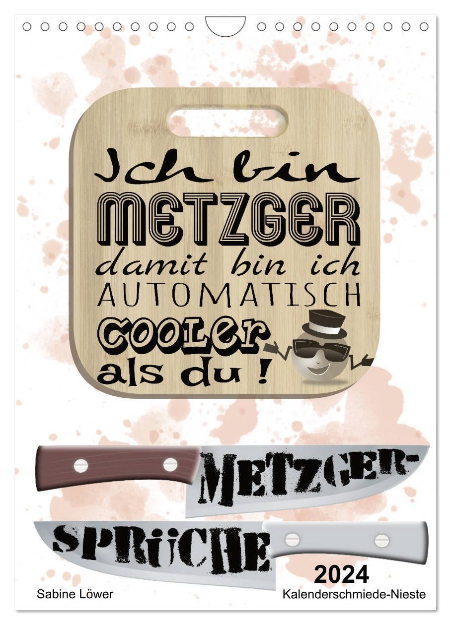 Cover: 9783675556409 | Metzger-Sprüche (Wandkalender 2024 DIN A4 hoch), CALVENDO...