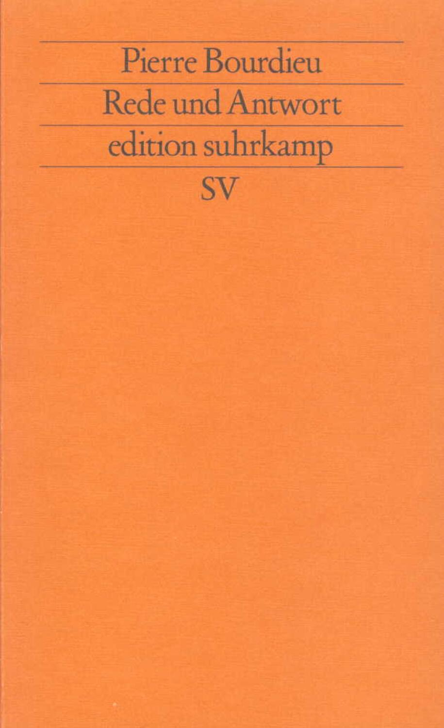 Cover: 9783518115473 | Rede und Antwort | Pierre Bourdieu | Taschenbuch | edition suhrkamp