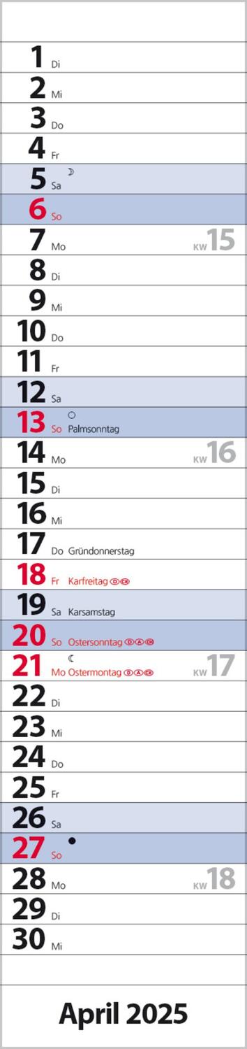 Bild: 9783731879619 | Streifenplaner Compact Blau 2025 | Verlag Korsch | Kalender | 13 S.