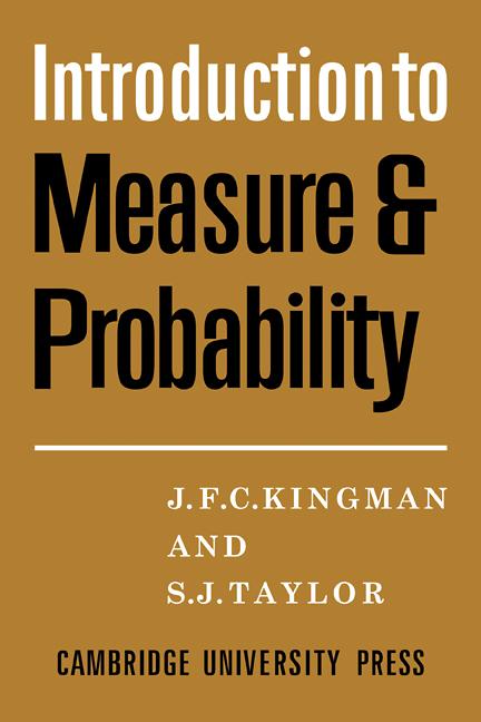 Cover: 9780521090322 | Introdction to Measure and Probability | J. F. C. Kingman (u. a.)