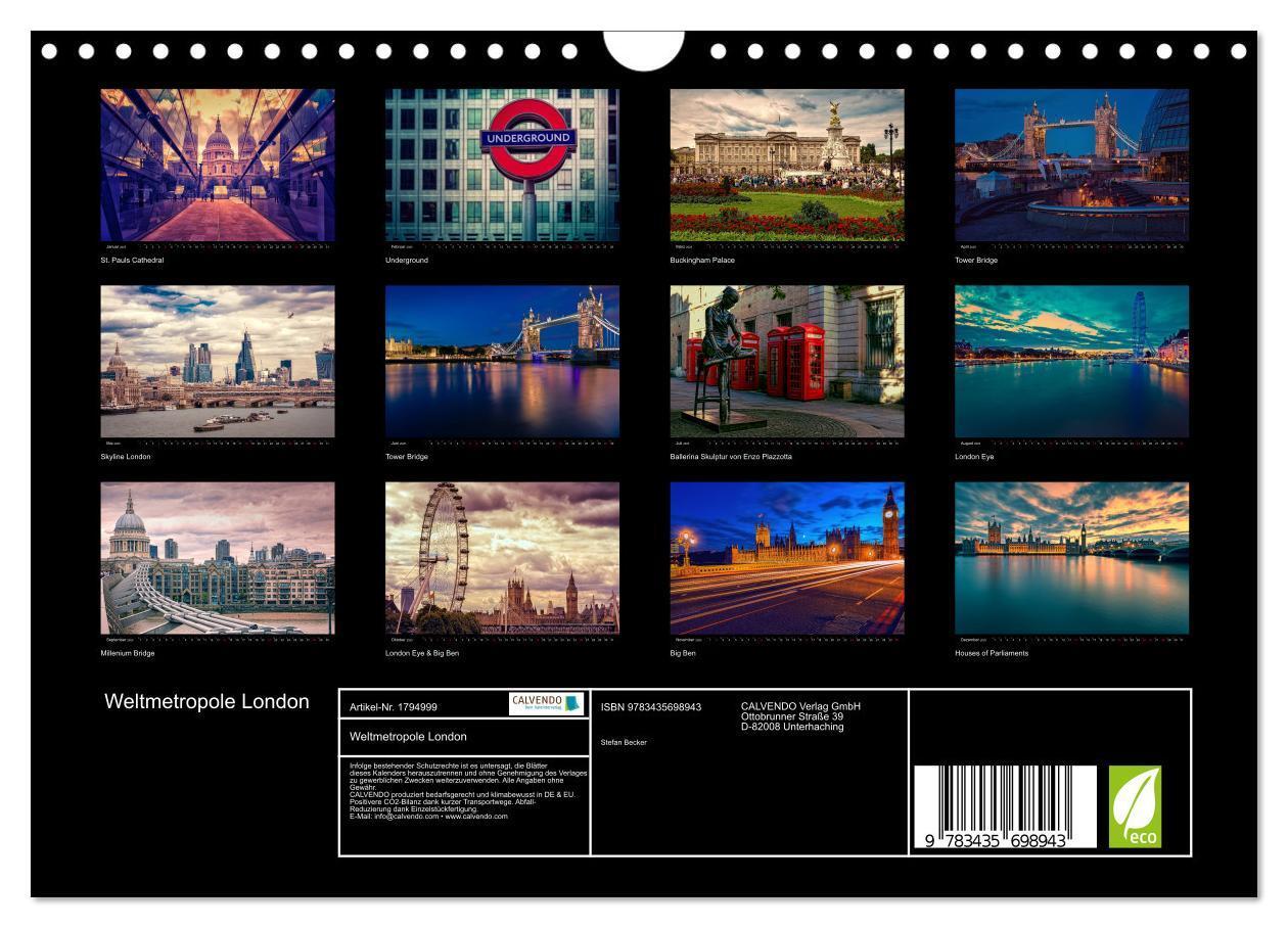 Bild: 9783435698943 | Weltmetropole London (Wandkalender 2025 DIN A4 quer), CALVENDO...