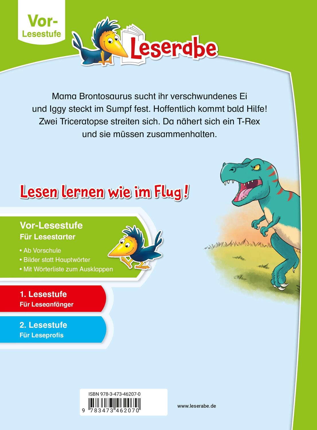 Rückseite: 9783473462070 | Dinosauriergeschichten - Leserabe ab Vorschule - Erstlesebuch für...