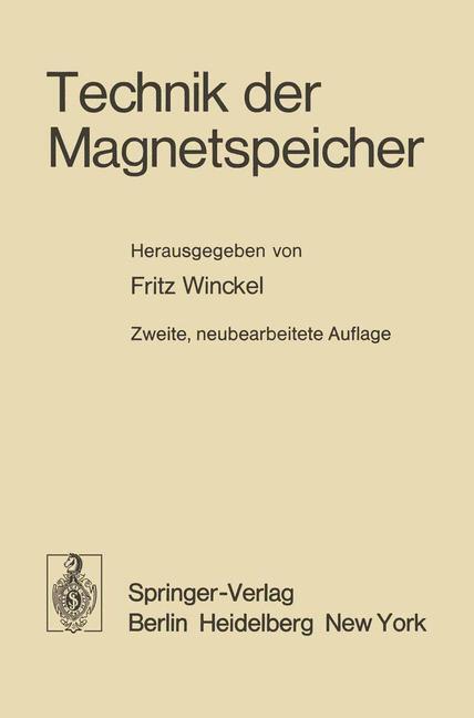 Cover: 9783642463341 | Technik der Magnetspeicher | F. Winckel | Taschenbuch | Paperback
