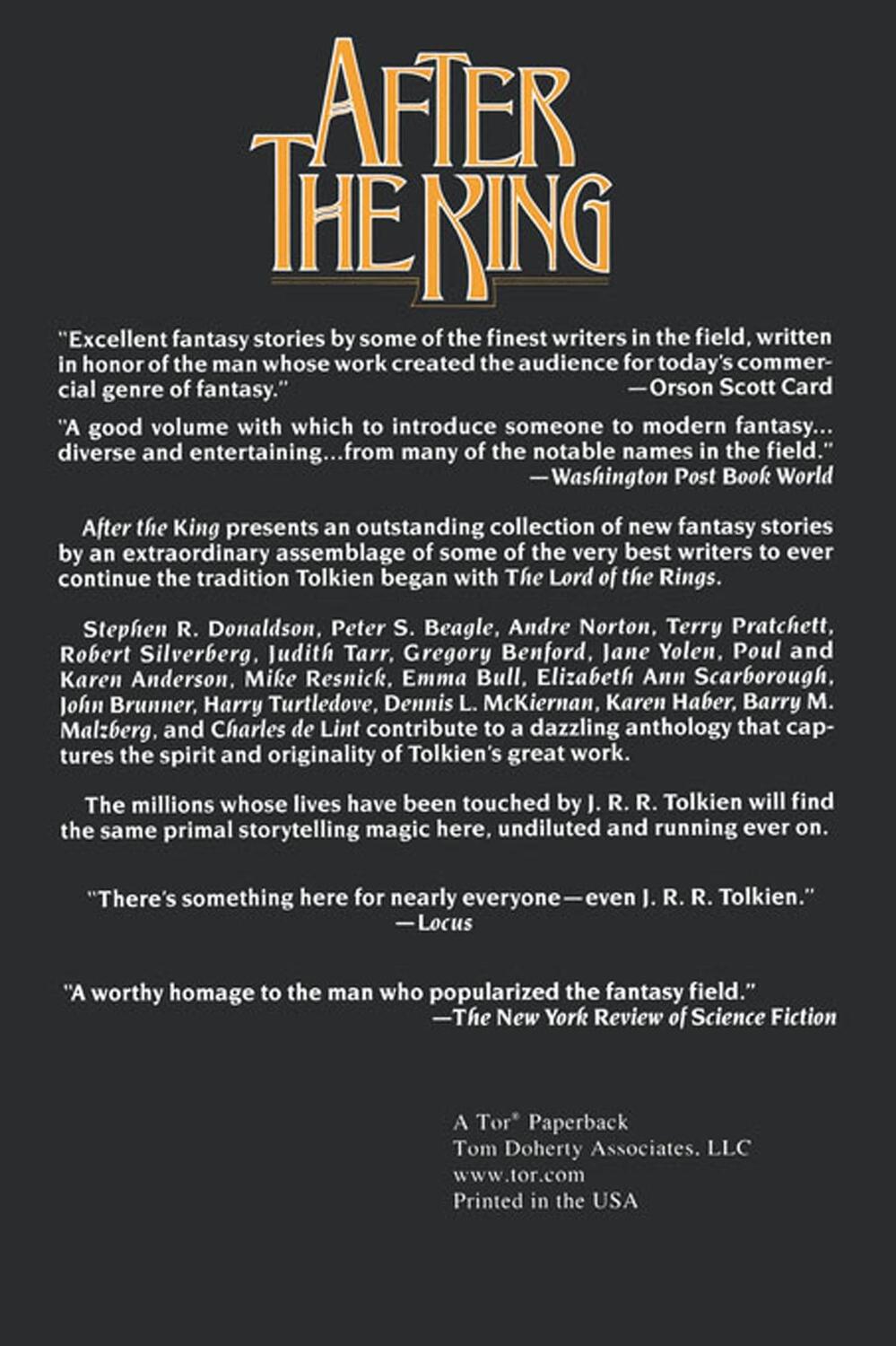 Rückseite: 9780765302076 | After the King | Stories in Honor of J.R.R. Tolkien | Greenberg | Buch