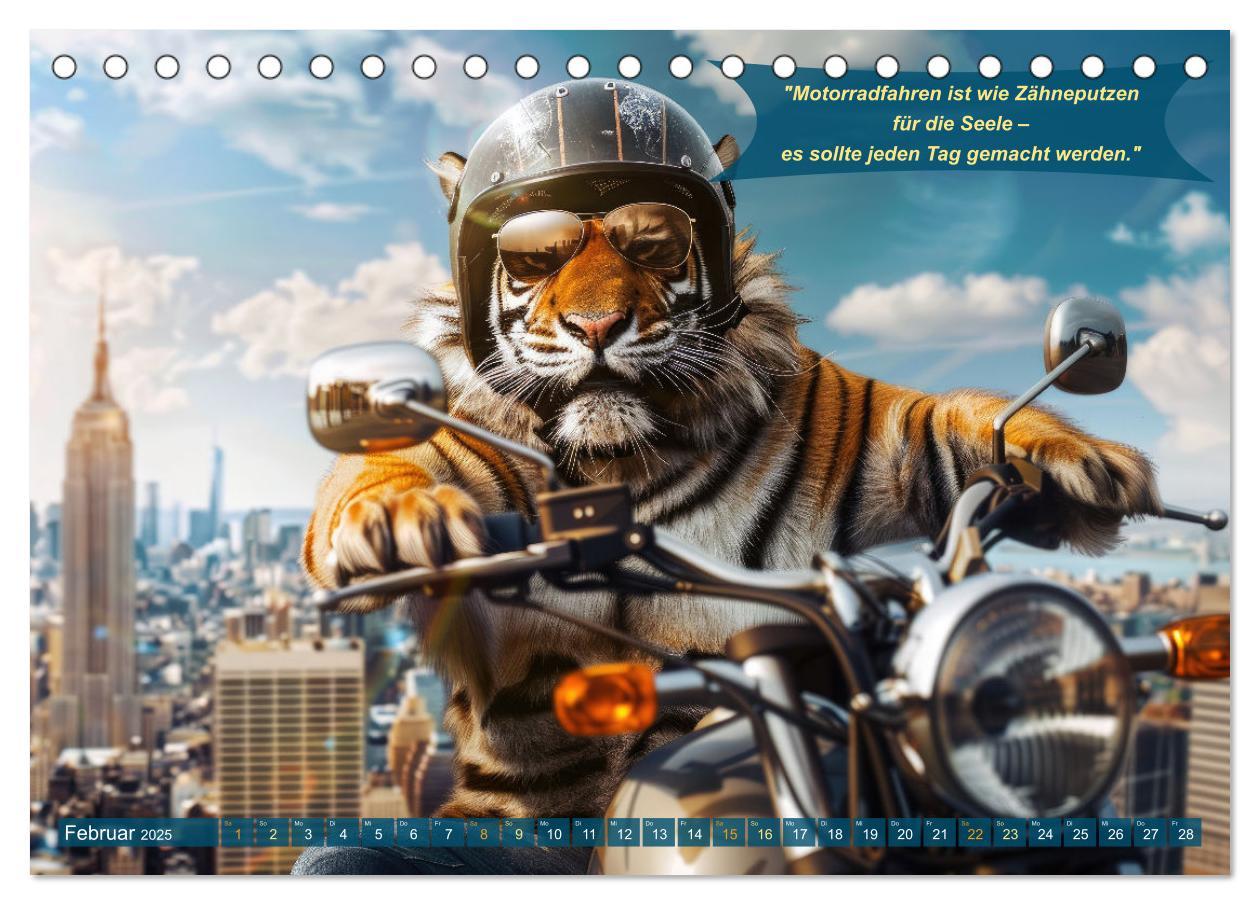 Bild: 9783457166116 | Tierisch lustige Motorradfahrer (Tischkalender 2025 DIN A5 quer),...