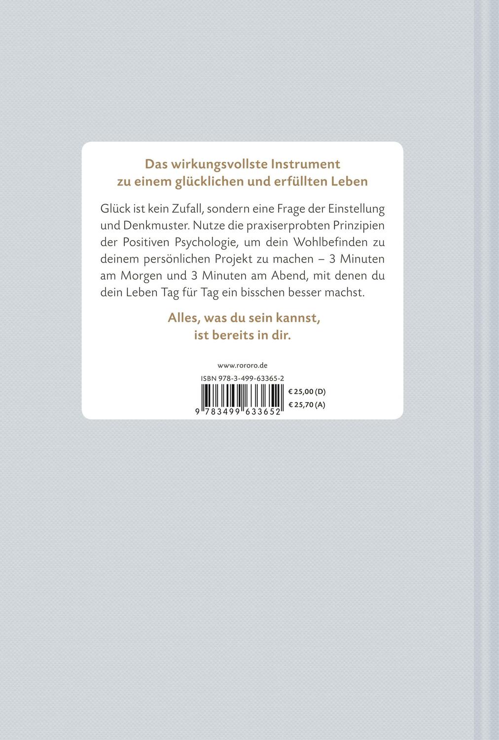 Rückseite: 9783499633652 | Das 6-Minuten-Tagebuch (aquarellblau) | Dominik Spenst | Buch | 288 S.