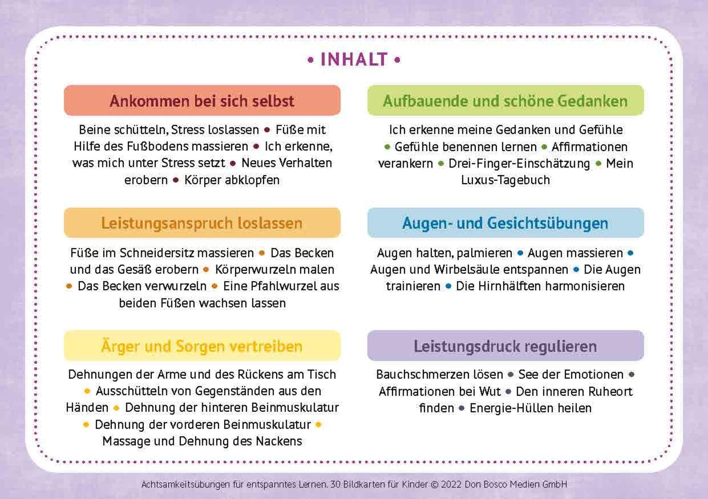 Bild: 4260694920121 | Achtsamkeitsübungen für entspanntes Lernen. 30 Bildkarten für Kinder