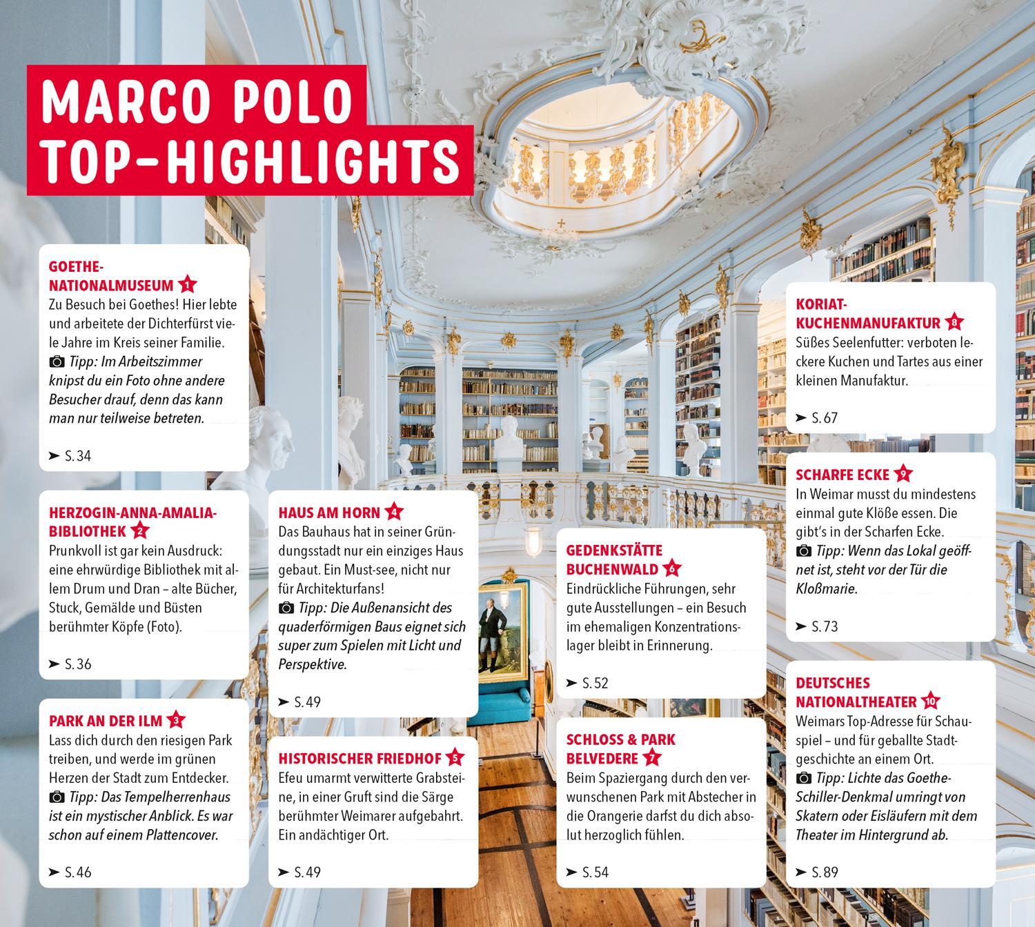 Bild: 9783829719087 | MARCO POLO Reiseführer Weimar | Silja Indolfo (u. a.) | Taschenbuch