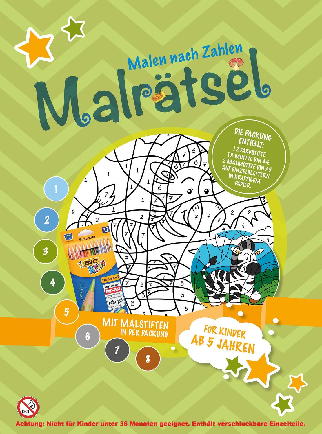 Cover: 9783872493644 | Malen nach Zahlen | Malrätsel | Mappe | Deutsch | 2018