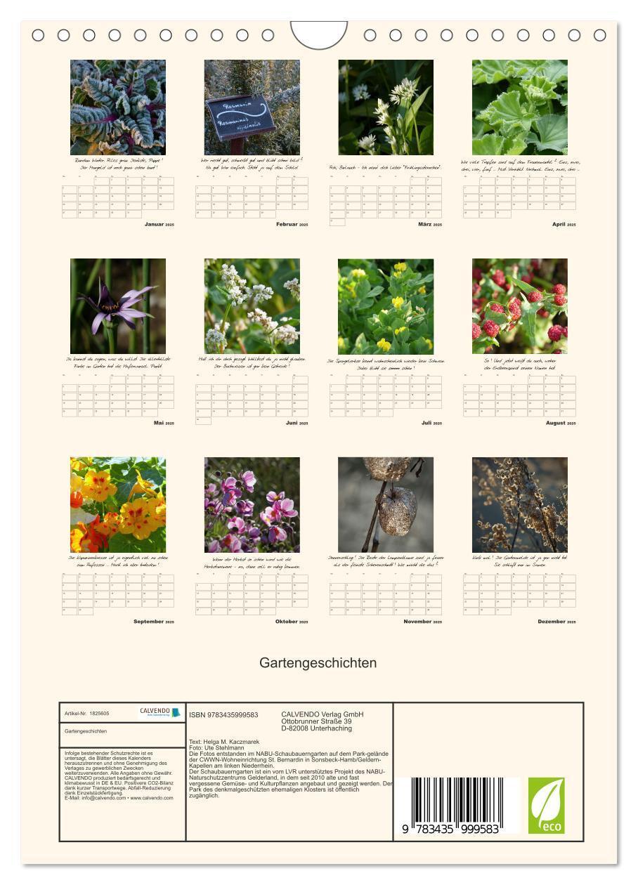 Bild: 9783435999583 | Gartengeschichten (Wandkalender 2025 DIN A4 hoch), CALVENDO...