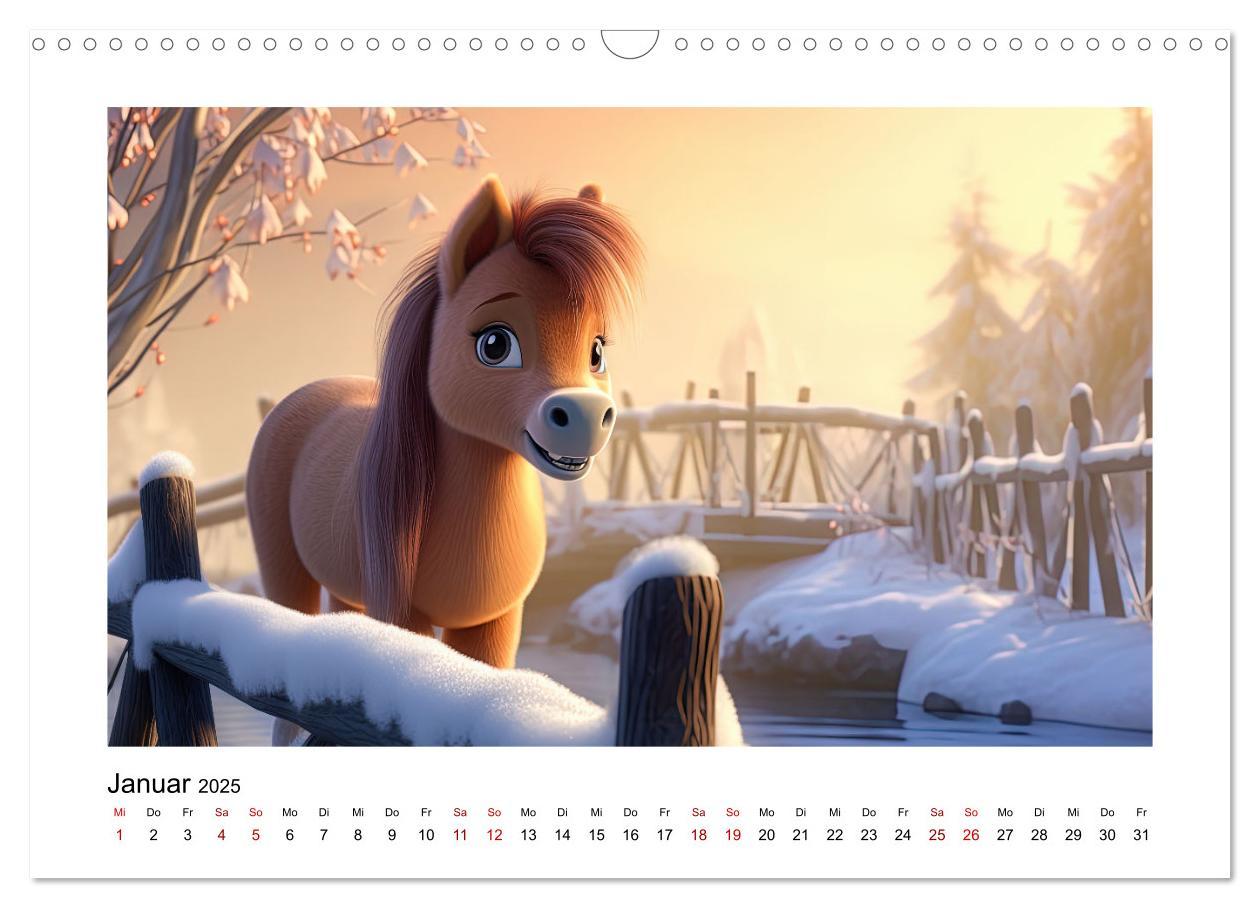 Bild: 9783383883088 | Niedliche Ponys (Wandkalender 2025 DIN A3 quer), CALVENDO...