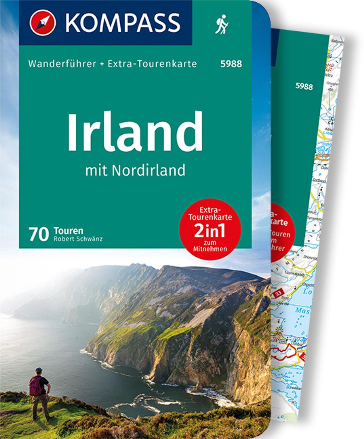 Cover: 9783991212058 | KOMPASS Wanderführer Irland mit Nordirland, 70 Touren | Robert Schwänz