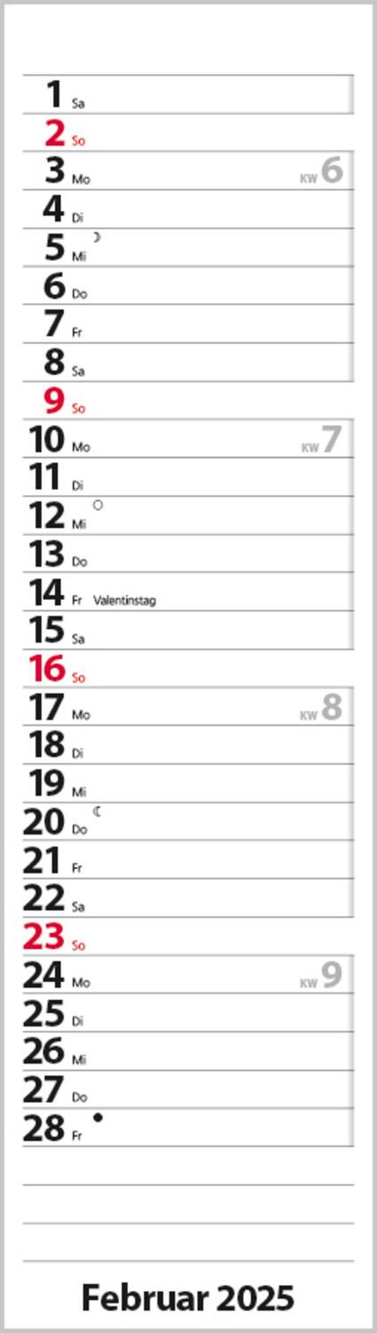 Bild: 9783731882732 | Streifenplaner Mini Rot 2025 | Verlag Korsch | Kalender | 13 S. | 2025