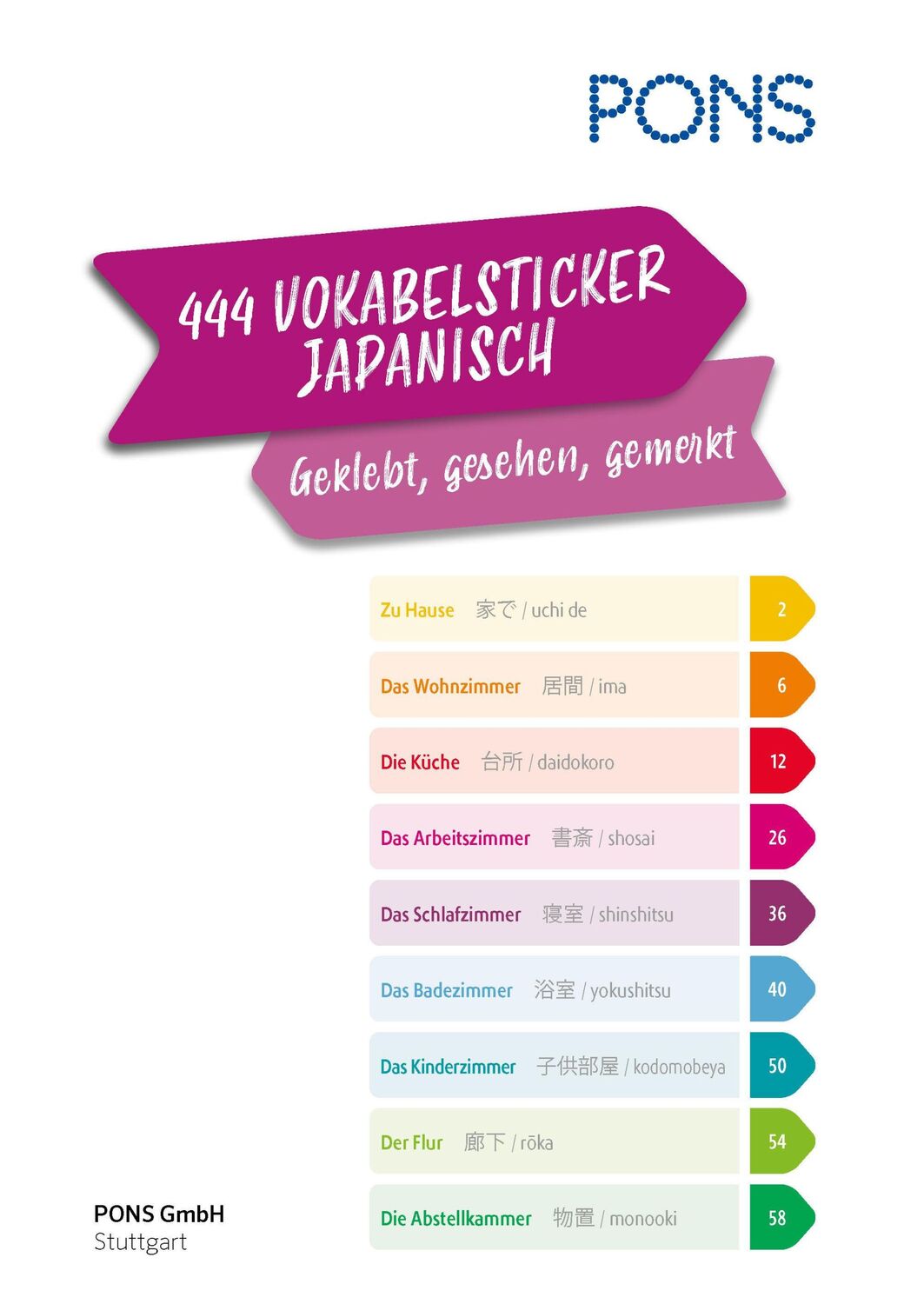 Bild: 9783125162921 | PONS 444 Vokabelsticker Japanisch | Geklebt, gesehen, gemerkt | Buch