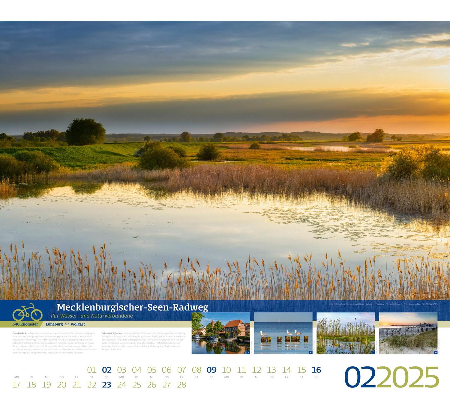 Bild: 9783838425252 | Deutschlands schönste Radfernwege Kalender 2025 | Kunstverlag | 14 S.