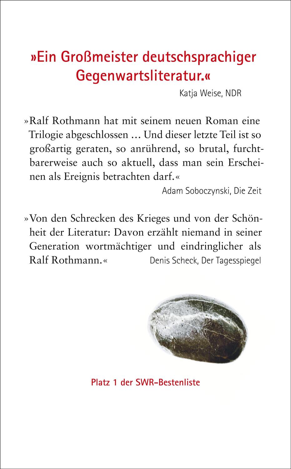 Rückseite: 9783518473672 | Die Nacht unterm Schnee | Roman | Ralf Rothmann | Taschenbuch | 304 S.