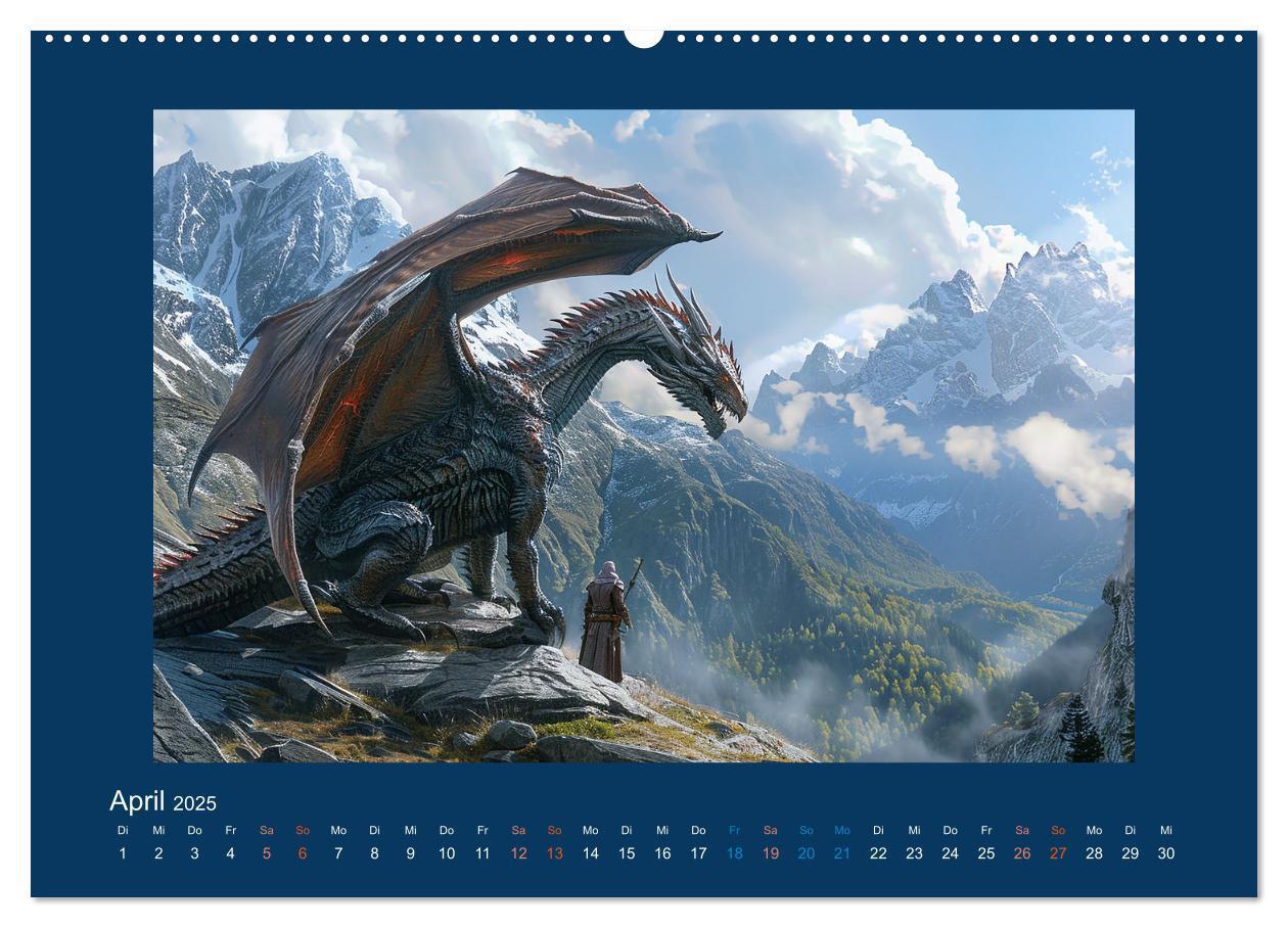 Bild: 9783383821424 | Drachenkrieger (Wandkalender 2025 DIN A2 quer), CALVENDO...