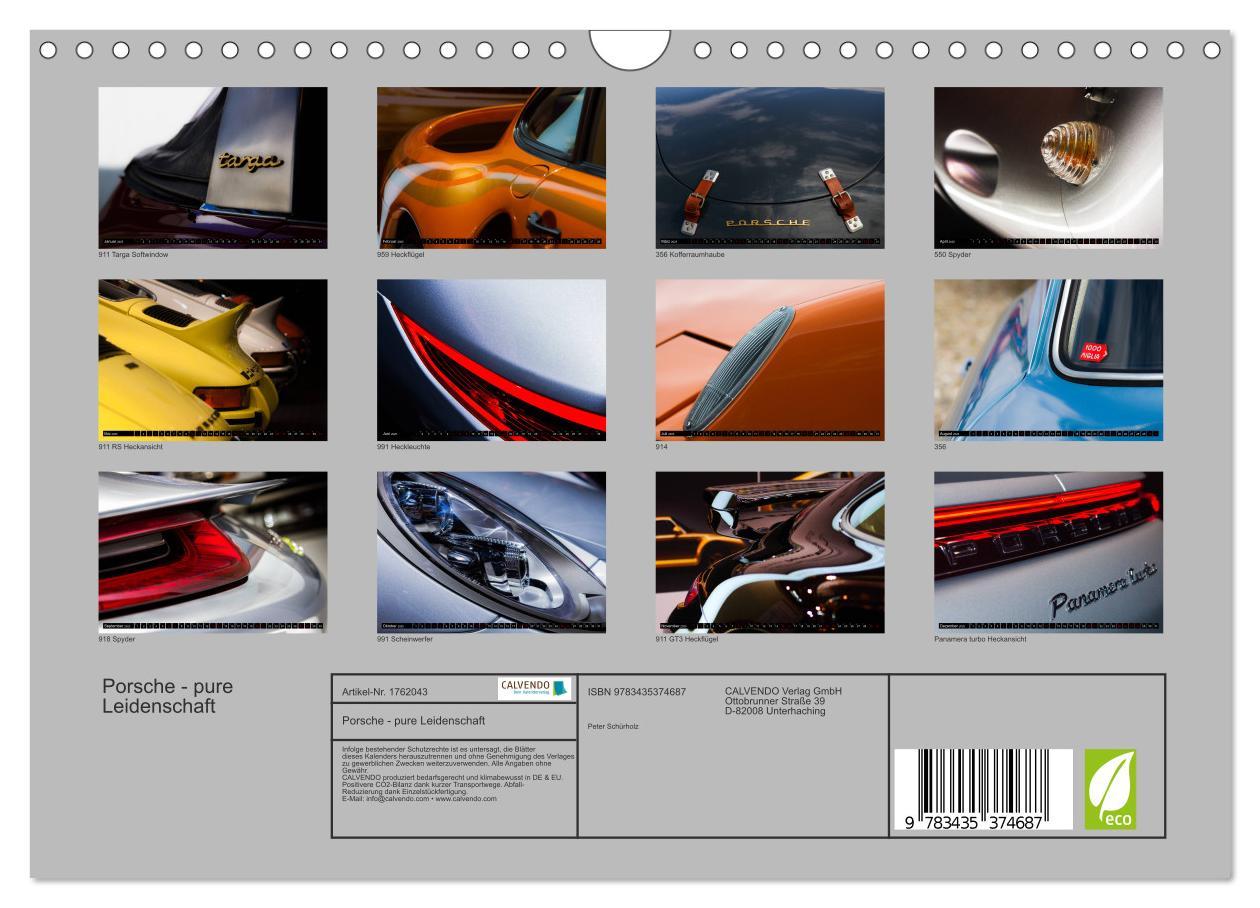 Bild: 9783435374687 | Porsche - pure Leidenschaft (Wandkalender 2025 DIN A4 quer),...