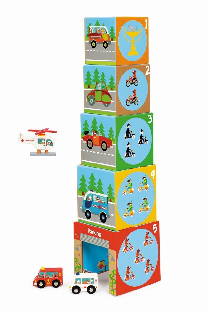 Bild: 5414561810889 | SCRATCH - Stapelspiel Pyramide mit Auto und Helikopter | Stück | 2022