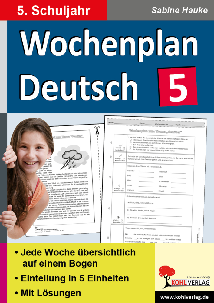 Cover: 9783956866289 | Wochenplan Deutsch, 5. Schuljahr | Sabine Hauke | Taschenbuch | 2015