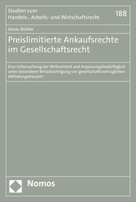 Cover: 9783848778195 | Preislimitierte Ankaufsrechte im Gesellschaftsrecht | Jonas Bühler