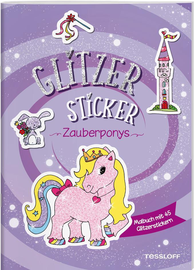 Cover: 9783788645328 | Glitzer-Sticker Malbuch. Zauberponys | Mit 45 glitzernden Stickern