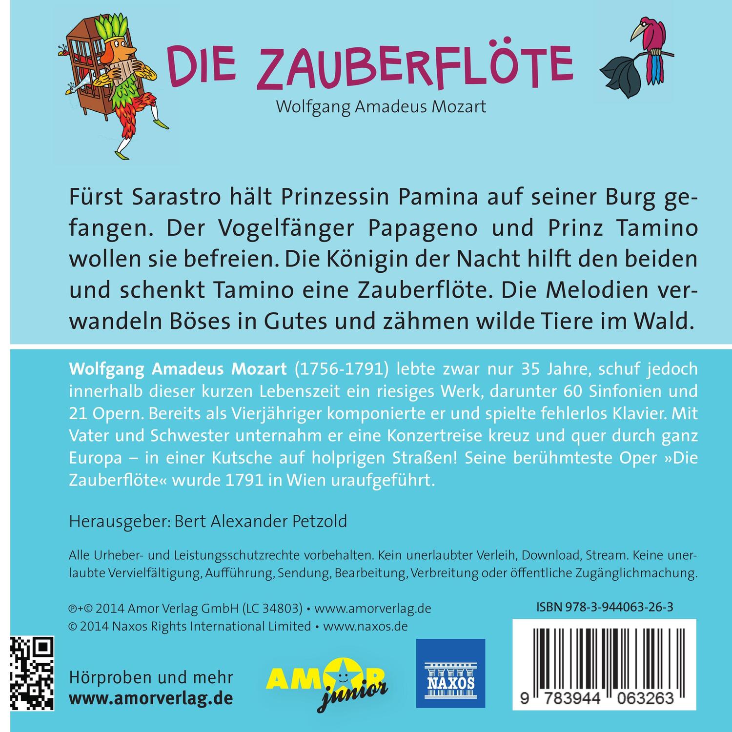 Rückseite: 9783944063263 | Die Zauberflöte (ZEIT-Edition) | Zamperoni/Müller/Hamer | Audio-CD