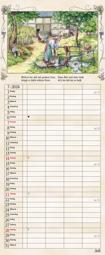 Bild: 9783731869771 | Bauernkalender 2024 | Korsch Verlag | Kalender | Spiralbindung | 14 S.