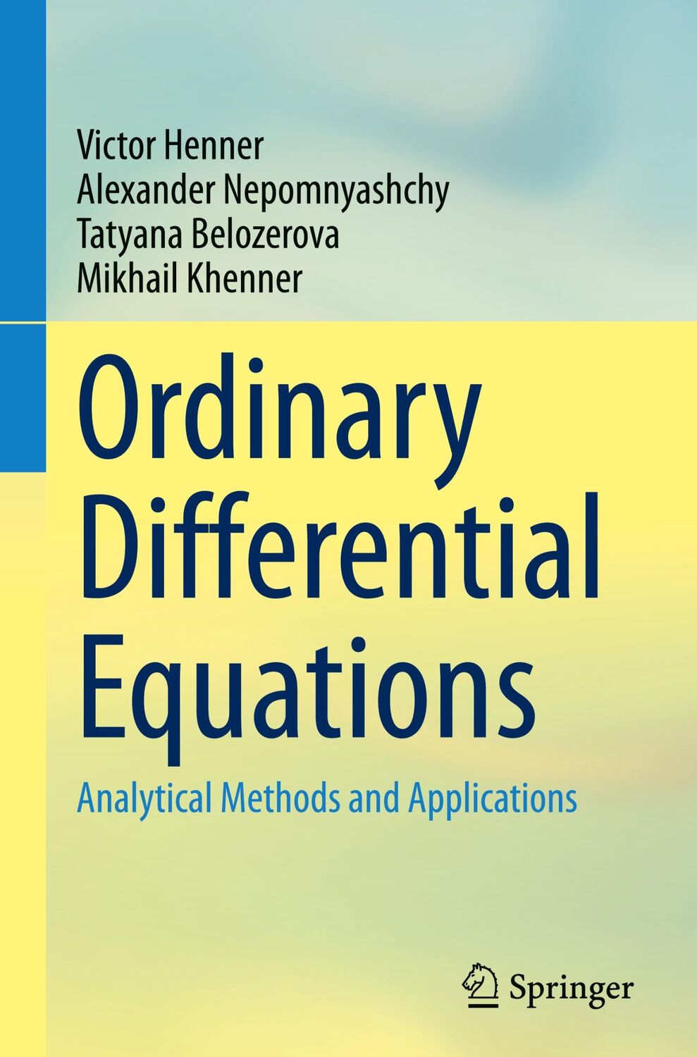 Cover: 9783031251290 | Ordinary Differential Equations | Analytical Methods and Applications