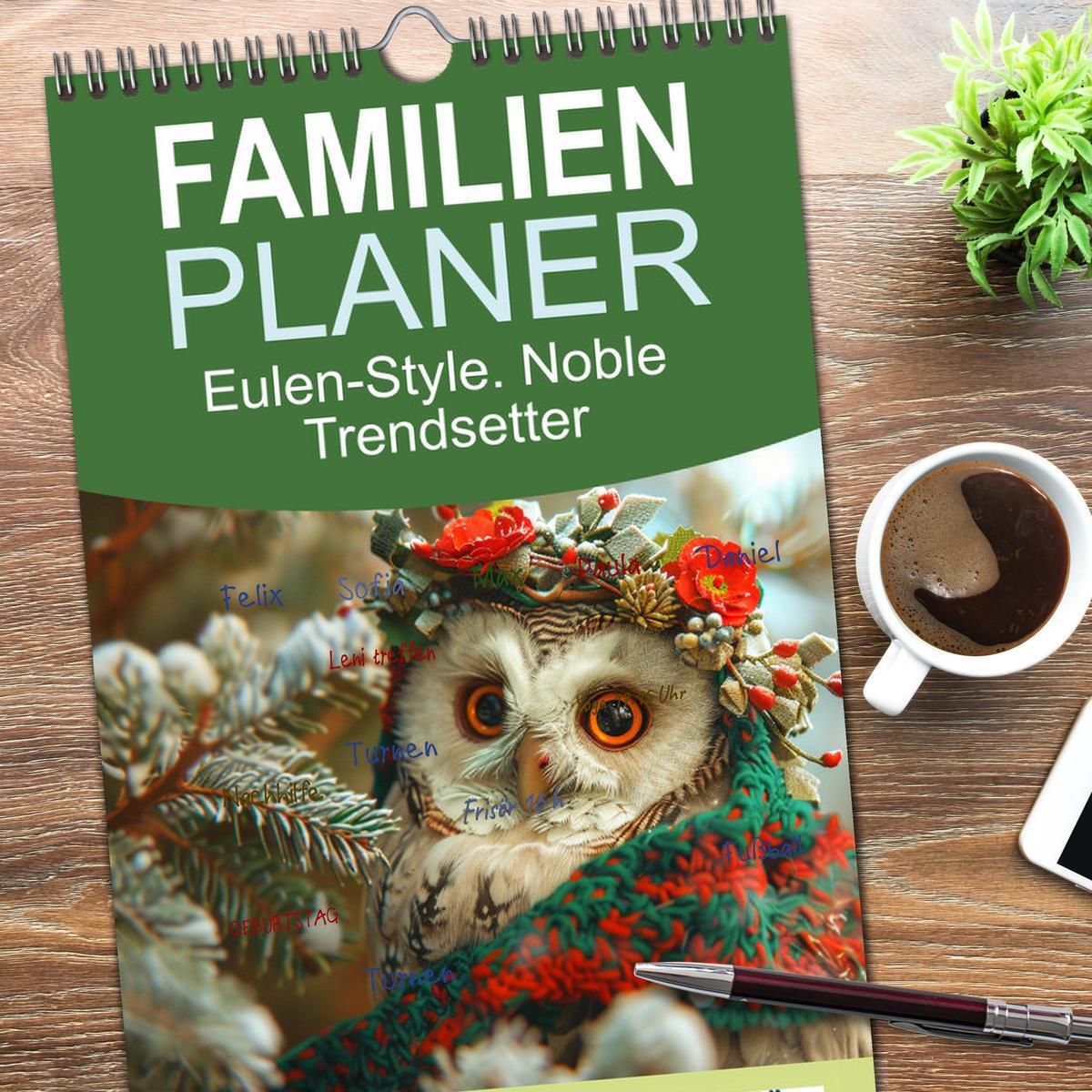 Bild: 9783457193112 | Familienplaner 2025 - Eulen-Style. Noble Trendsetter mit 5 Spalten...