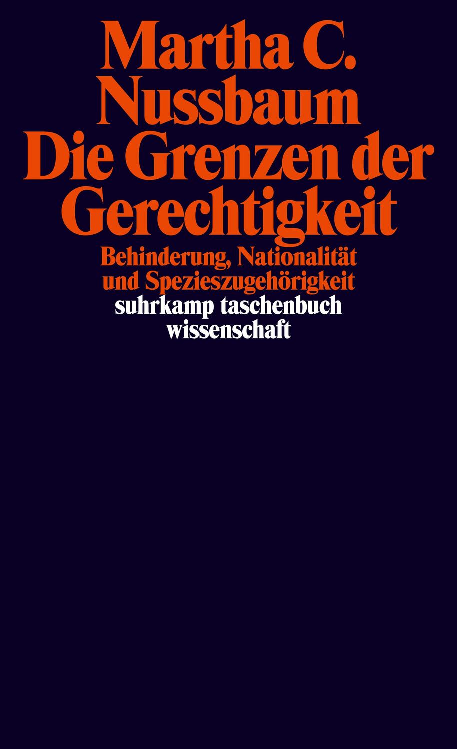 Cover: 9783518297056 | Die Grenzen der Gerechtigkeit | Martha C. Nussbaum | Taschenbuch