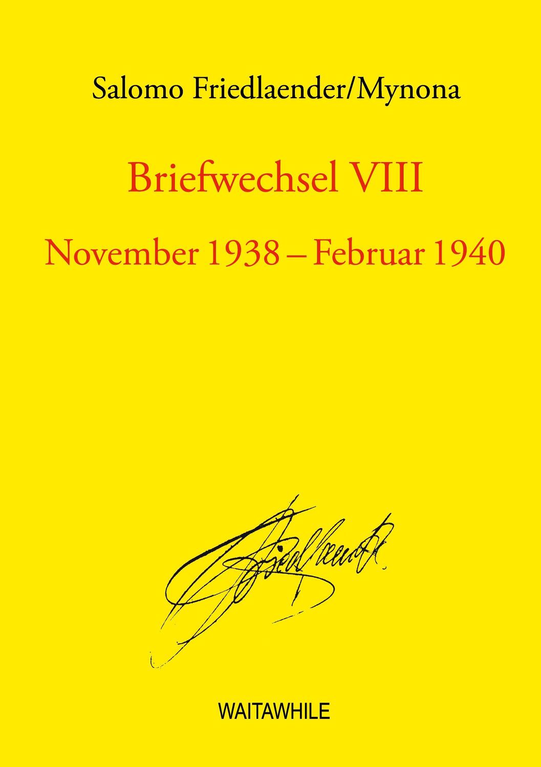 Cover: 9783751904728 | Briefwechsel VIII | November 1938 - Februar 1940 | Salomo Friedlaender