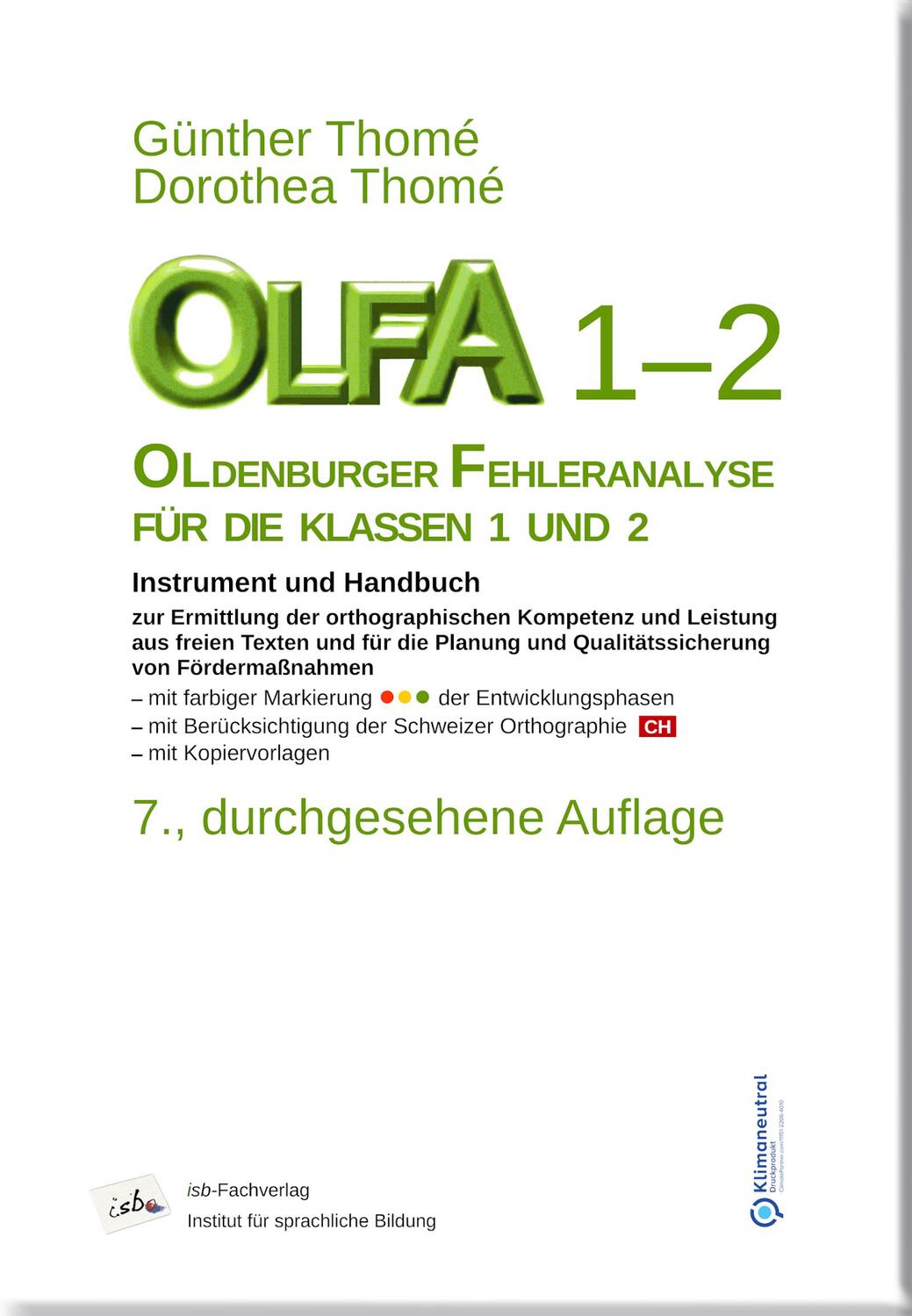 OLFA 1-2: Oldenburger Fehleranalyse für die Klassen 1 und 2 - Thomé, Dorothea